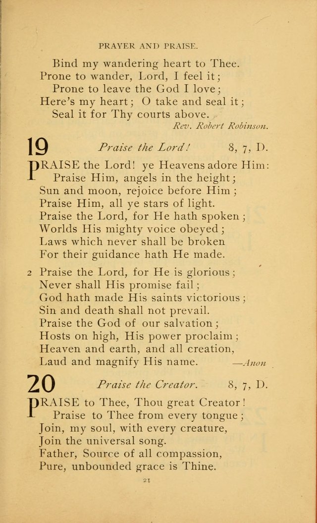 Hymn Book of the United Evangelical Church page 21