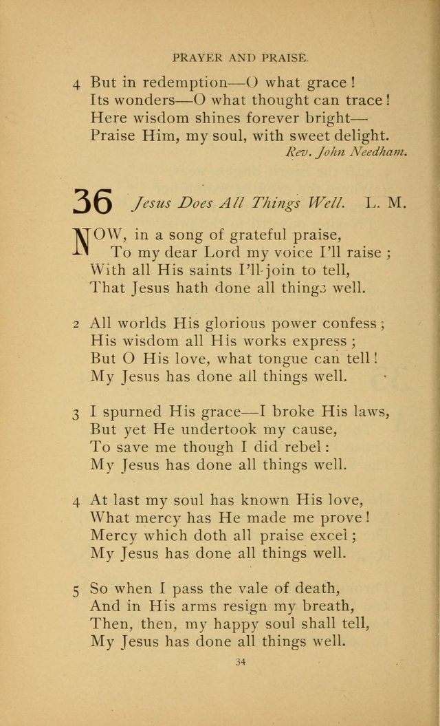 Hymn Book of the United Evangelical Church page 34