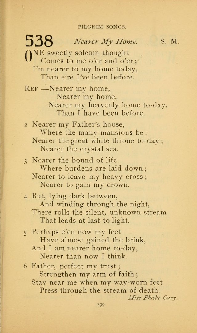 Hymn Book of the United Evangelical Church page 399
