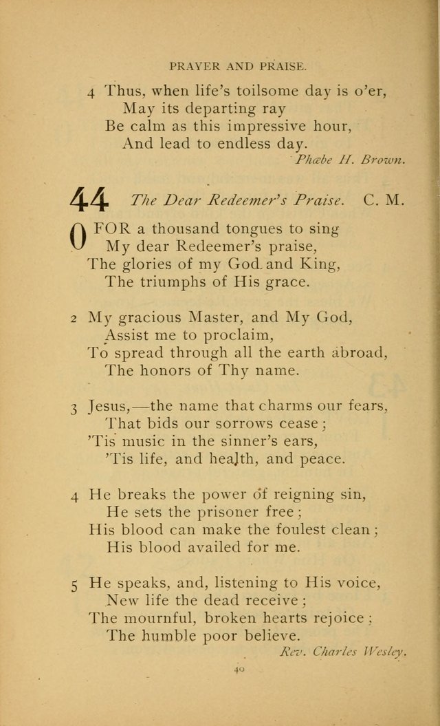 Hymn Book of the United Evangelical Church page 40