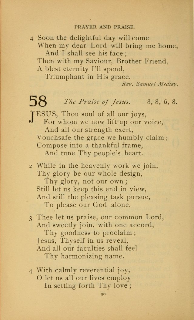 Hymn Book of the United Evangelical Church page 50