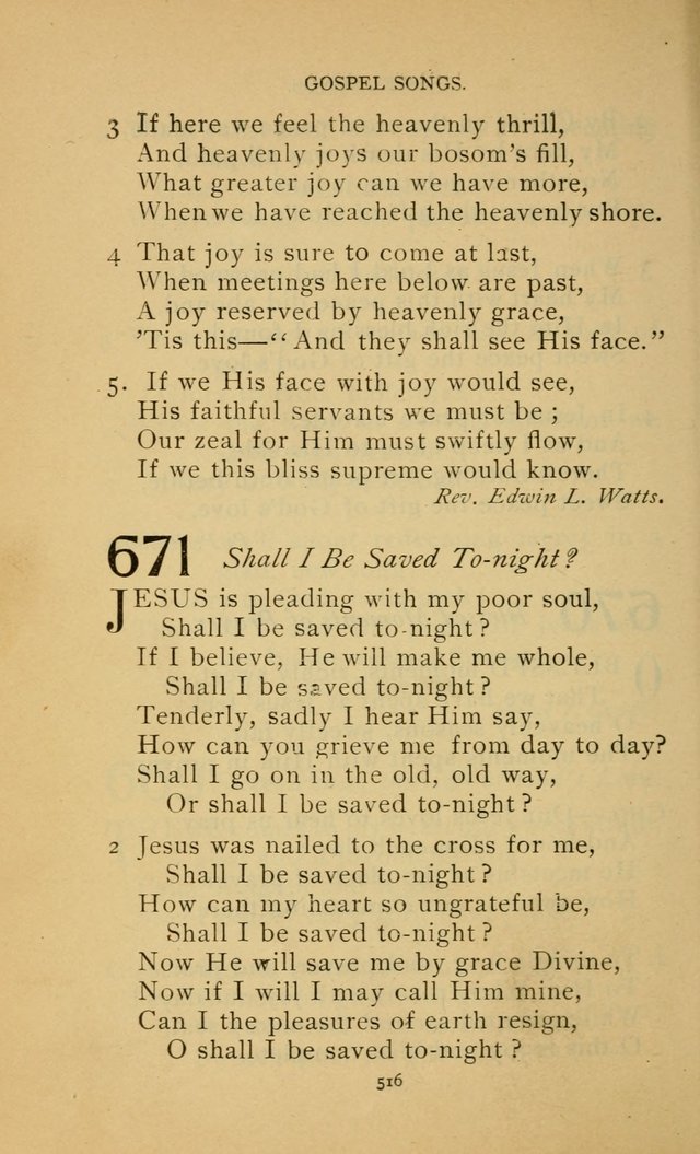 Hymn Book of the United Evangelical Church page 516