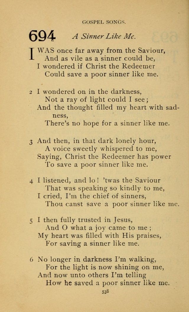 Hymn Book of the United Evangelical Church page 538