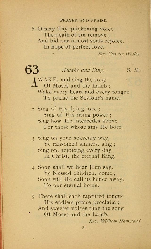 Hymn Book of the United Evangelical Church page 54