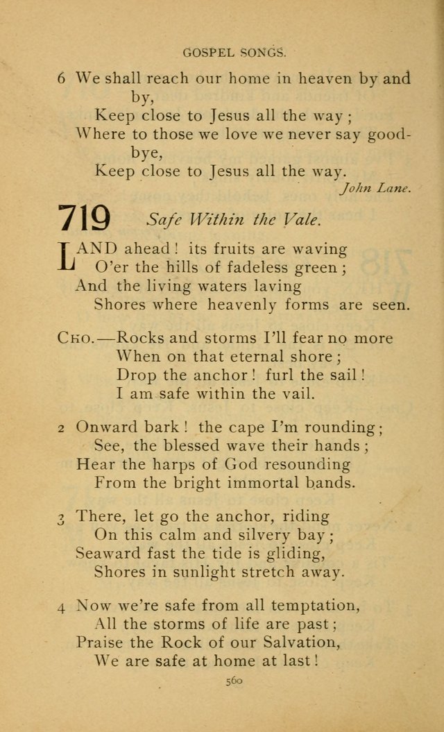 Hymn Book of the United Evangelical Church page 560