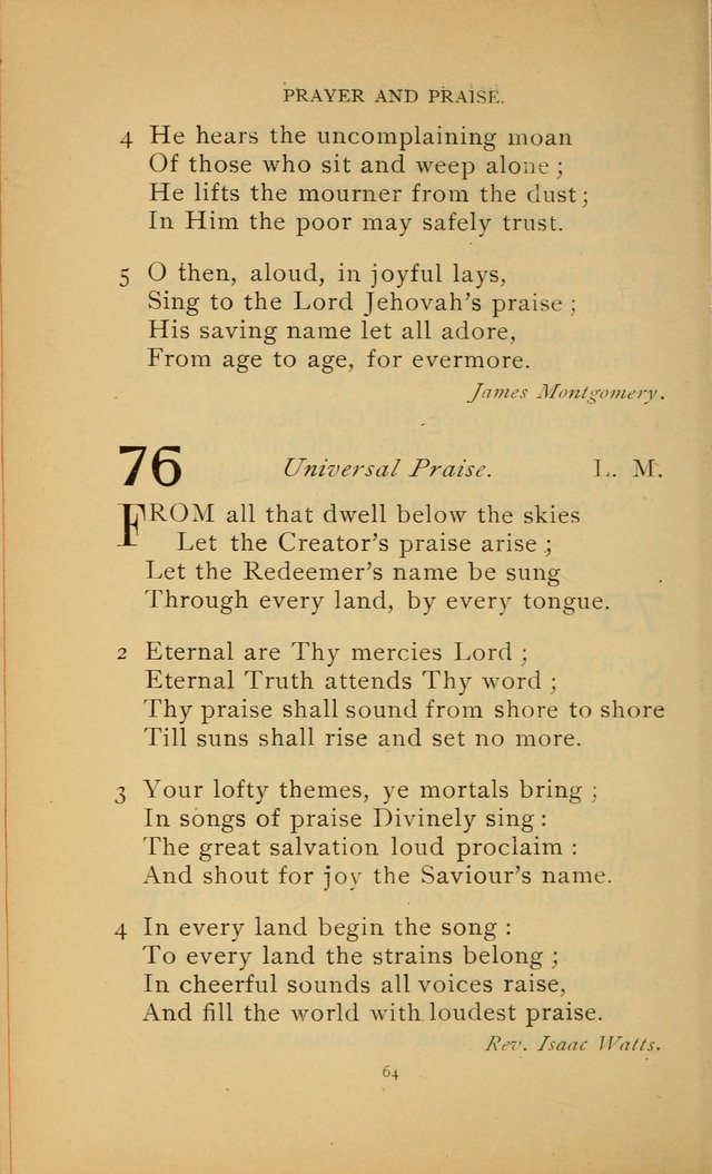 Hymn Book of the United Evangelical Church page 64