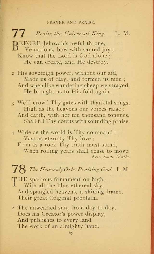 Hymn Book of the United Evangelical Church page 65