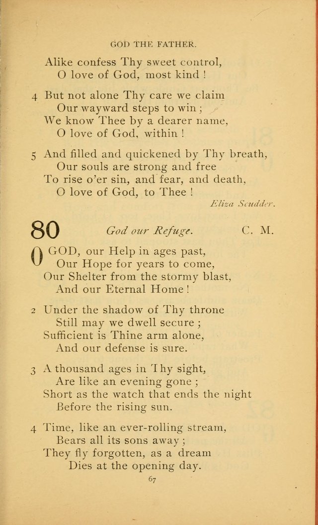 Hymn Book of the United Evangelical Church page 67