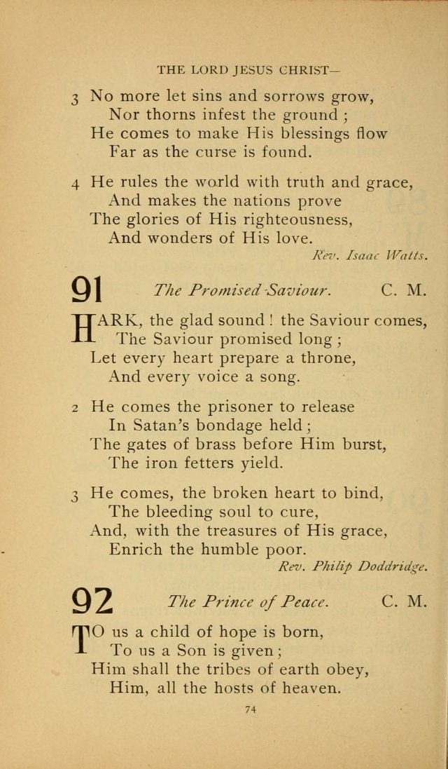 Hymn Book of the United Evangelical Church page 74