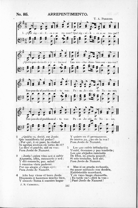 Himnario Cristiano para uso de las Iglesias Evangélicas page 107