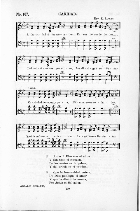 Himnario Cristiano para uso de las Iglesias Evangélicas page 109
