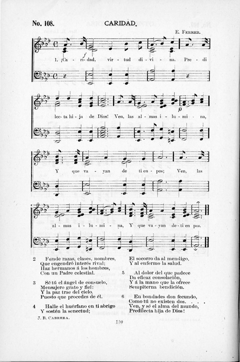 Himnario Cristiano para uso de las Iglesias Evangélicas page 110