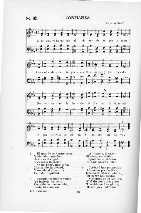 Himnario Cristiano para uso de las Iglesias Evangélicas page 116