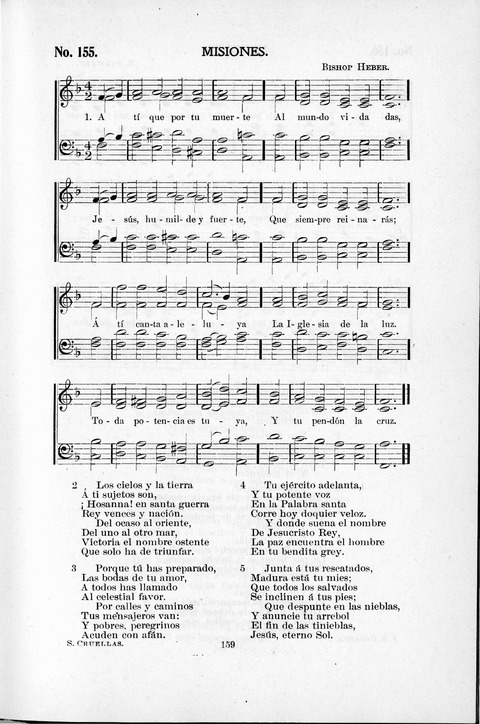 Himnario Cristiano para uso de las Iglesias Evangélicas page 159