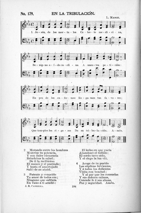 Himnario Cristiano para uso de las Iglesias Evangélicas page 184