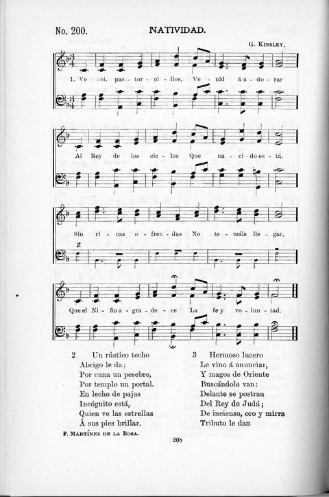 Himnario Cristiano para uso de las Iglesias Evangélicas page 208