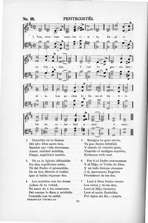 Himnario Cristiano para uso de las Iglesias Evangélicas page 82