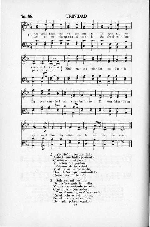 Himnario Cristiano para uso de las Iglesias Evangélicas page 88