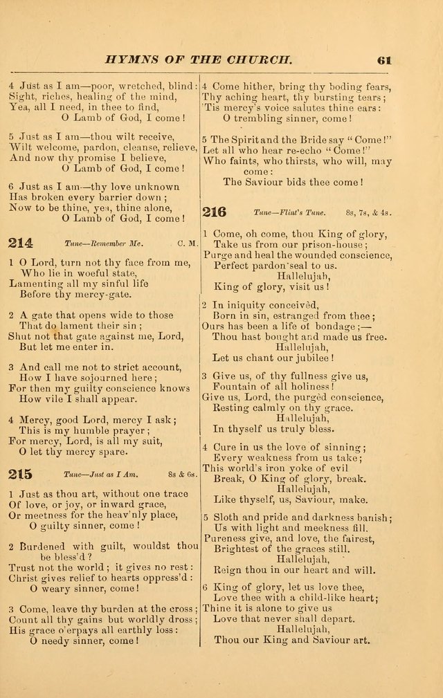 Hymns of the Church, Ancient and Modern: for the use of all who love to sing the praises of God in Christ, in the family, the school, or the church; with a discourse on music as a divine ordinance... page 61