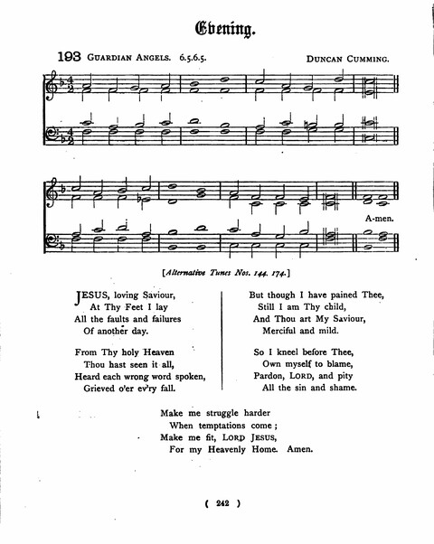 Hymns for the Children of the Church: with accompanying tunes page 242