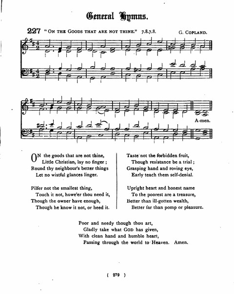 Hymns for the Children of the Church: with accompanying tunes page 279