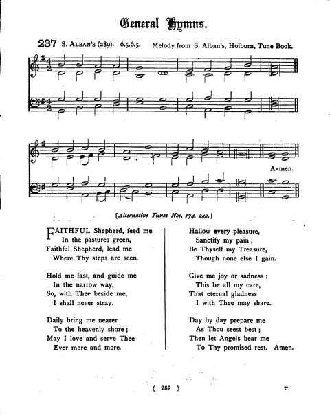 Hymns for the Children of the Church: with accompanying tunes page 289