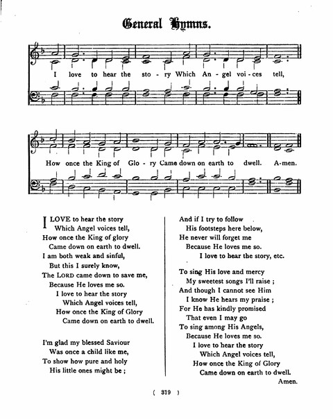 Hymns for the Children of the Church: with accompanying tunes page 319