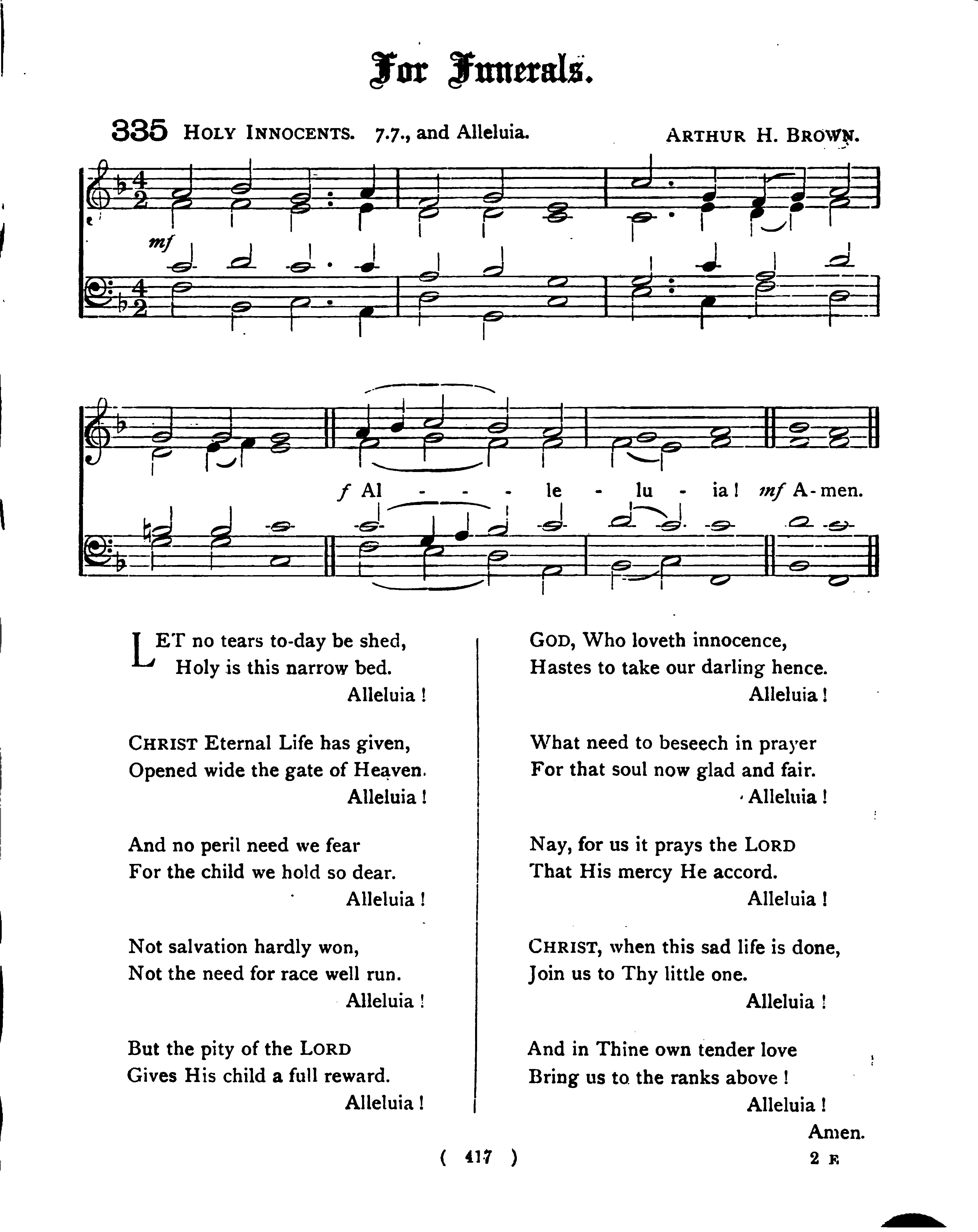 Hymns for the Children of the Church: with accompanying tunes page 417