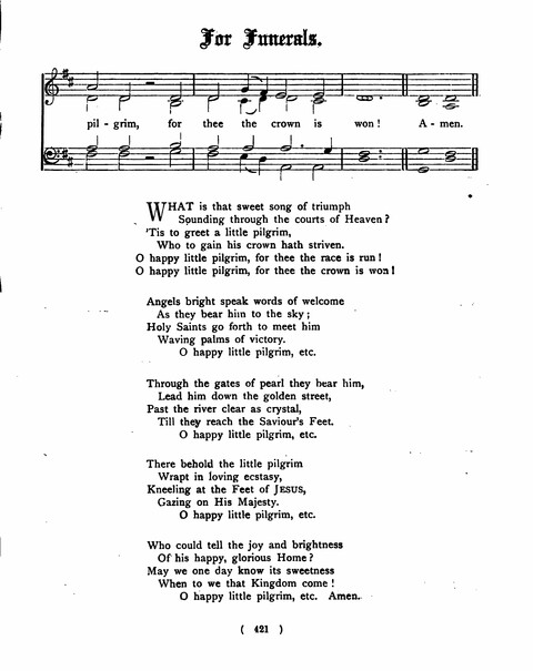 Hymns for the Children of the Church: with accompanying tunes page 421