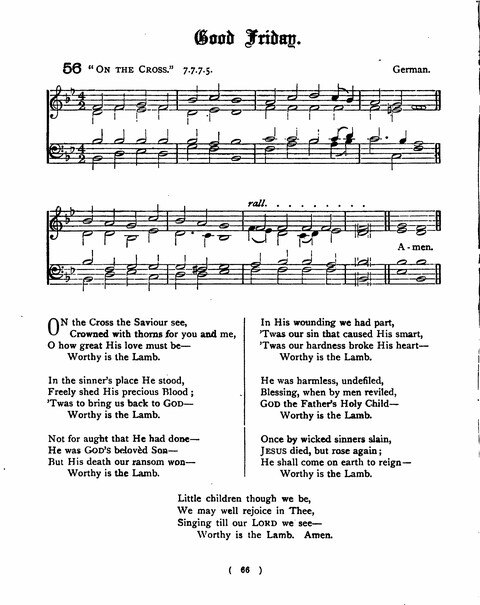 Hymns for the Children of the Church: with accompanying tunes page 66