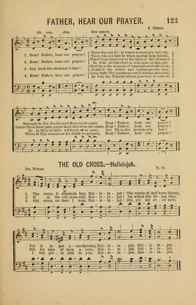 The Heavenly Choir: a collection of hymns and tunes for all occasions of worship, congregational, church, prayer, praise, choir, Sunday school, and social meeings page 123
