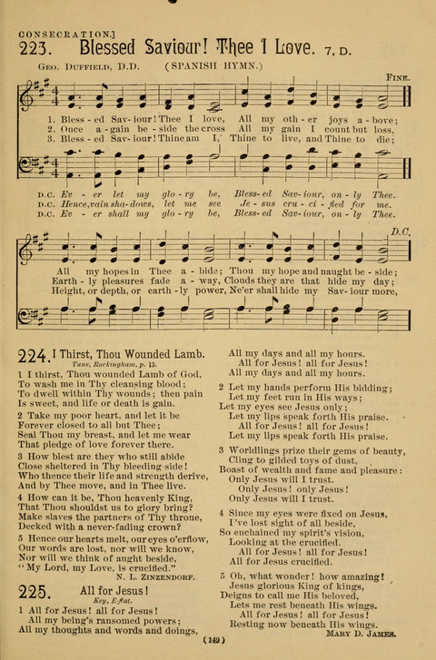 Hymns of the Christian Life: for the sanctuary, Sunday schools, prayer meetings, mission work and revival services page 149