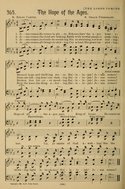 Hymns of the Christian Life: for the sanctuary, Sunday schools, prayer meetings, mission work and revival services page 250