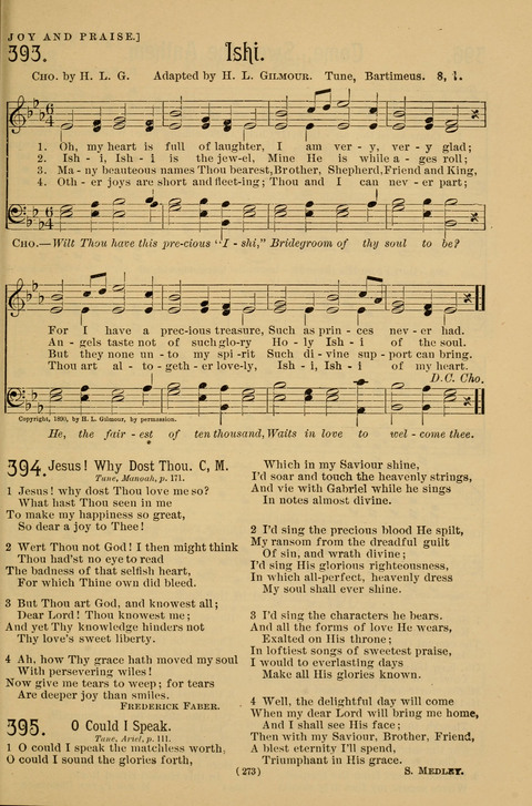 Hymns of the Christian Life: for the sanctuary, Sunday schools, prayer meetings, mission work and revival services page 273