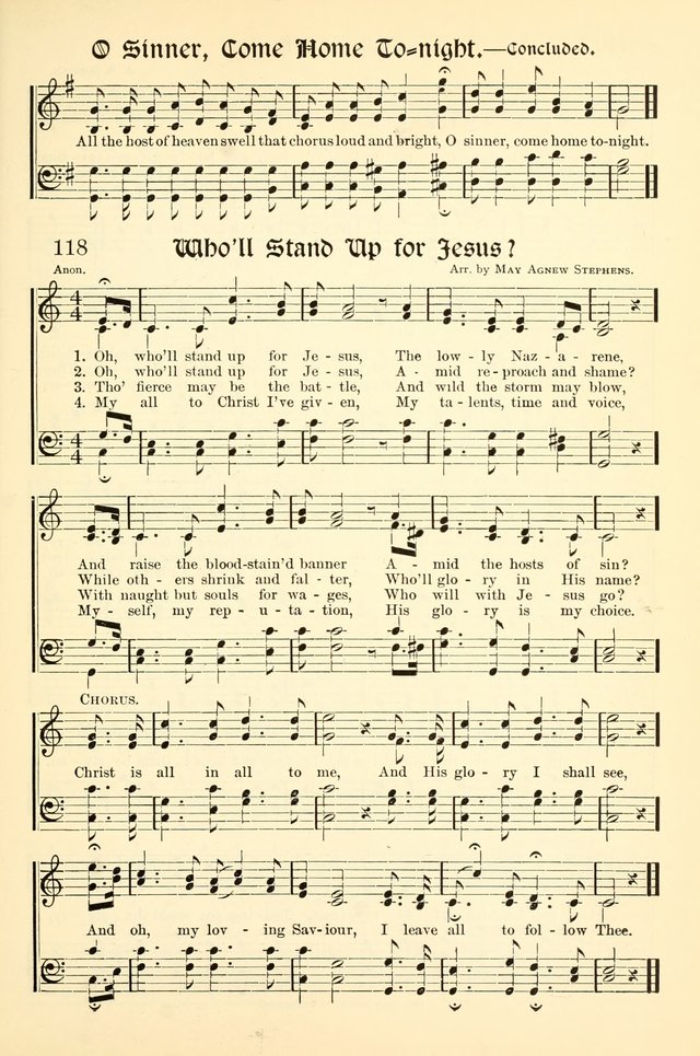Hymns of the Christian Life. No. 3: for church worship, conventions, evangelistic services, prayer meetings, missionary meetings, revival services, rescue mission work and Sunday schools page 119