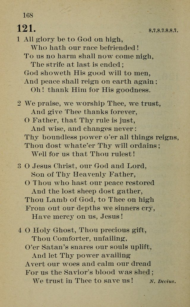 Hymnal: for churches and Sunday-schools of the Augustana Synod page 168