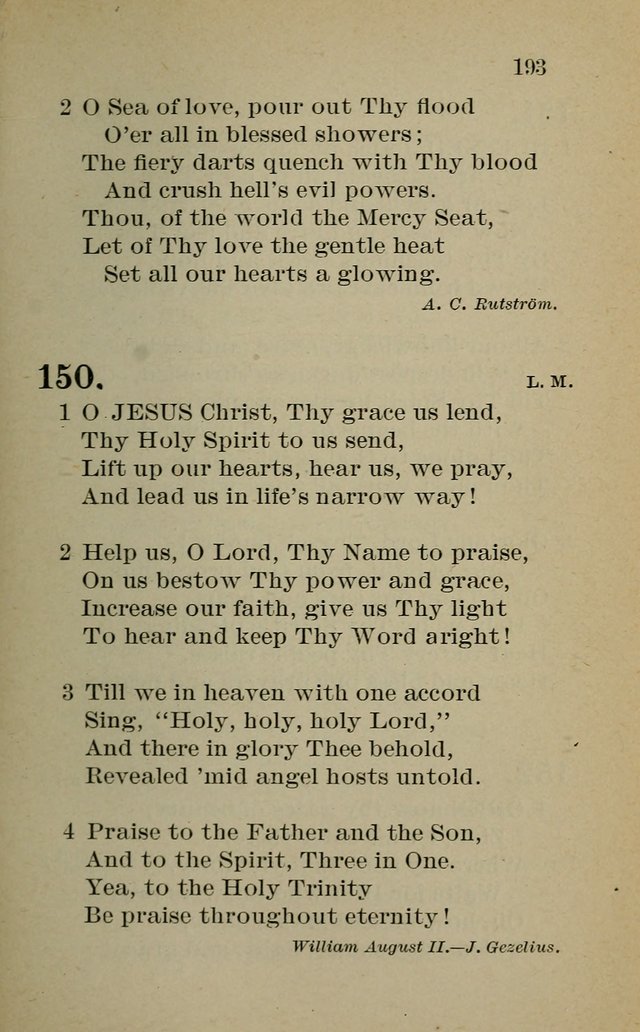 Hymnal: for churches and Sunday-schools of the Augustana Synod page 193