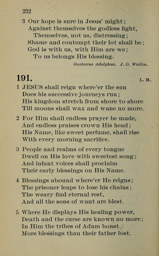 Hymnal: for churches and Sunday-schools of the Augustana Synod page 232