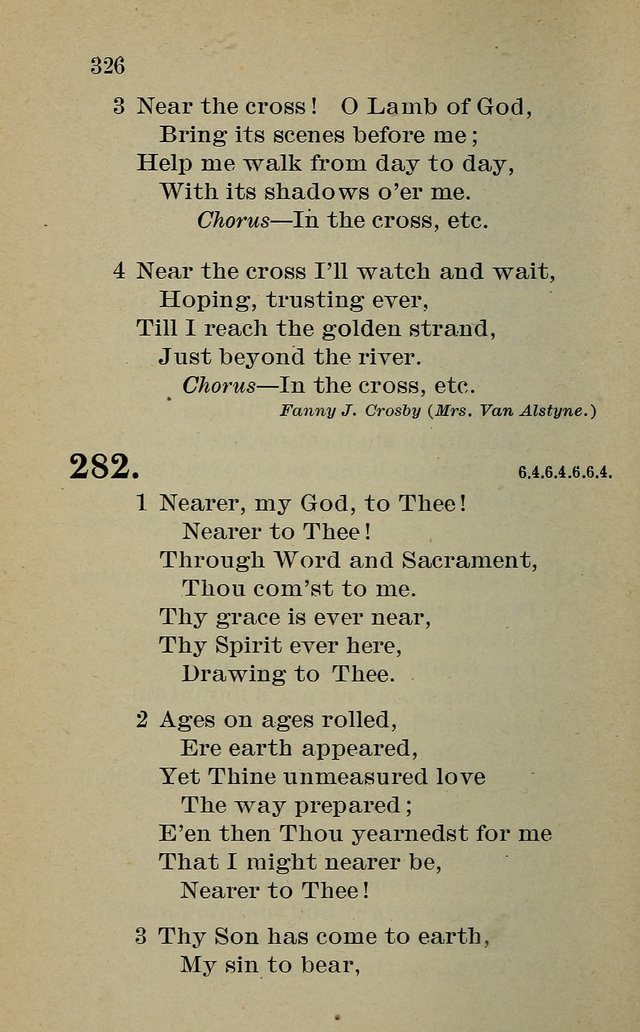 Hymnal: for churches and Sunday-schools of the Augustana Synod page 326