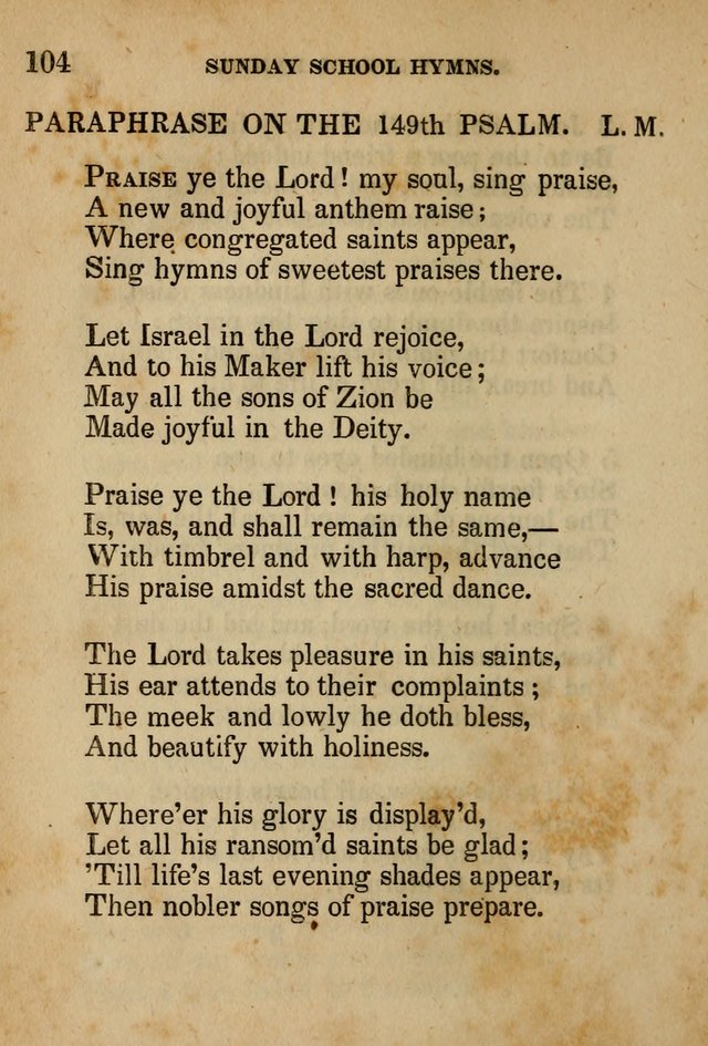 Hymns Composed for the Use of Sunday Schools, and Youthful Christians page 104