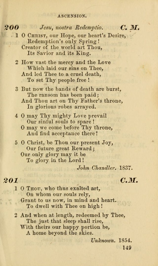 Hymns for the use of the Evangelical Lutheran Church, by the Authority of the Ministerium of Pennsylvania page 149