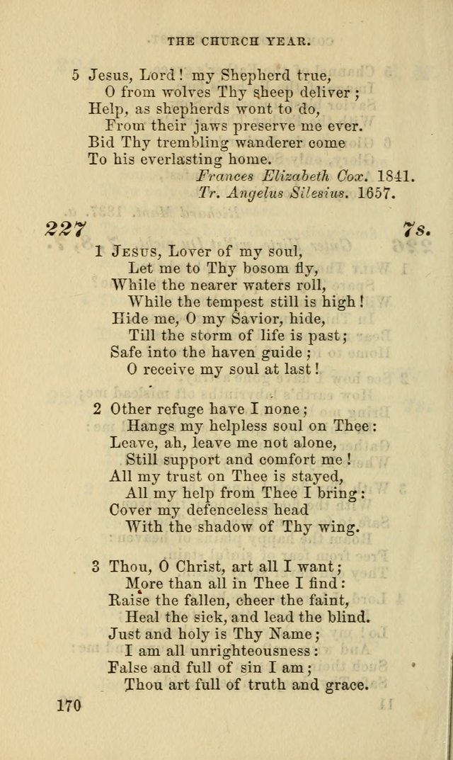 Hymns for the use of the Evangelical Lutheran Church, by the Authority of the Ministerium of Pennsylvania page 170