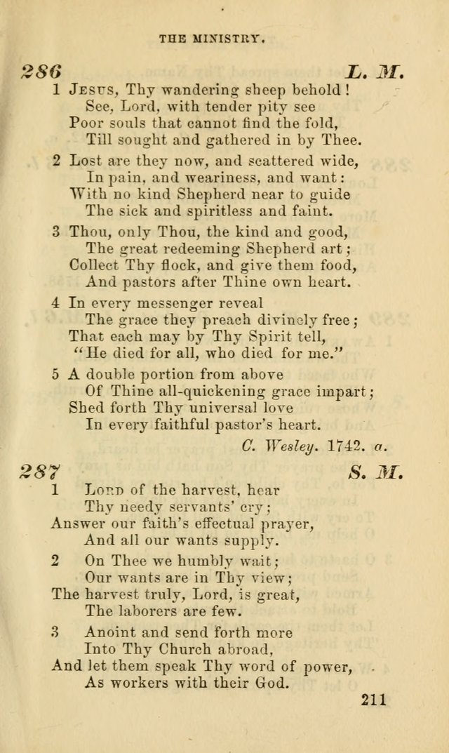 Hymns for the use of the Evangelical Lutheran Church, by the Authority of the Ministerium of Pennsylvania page 211