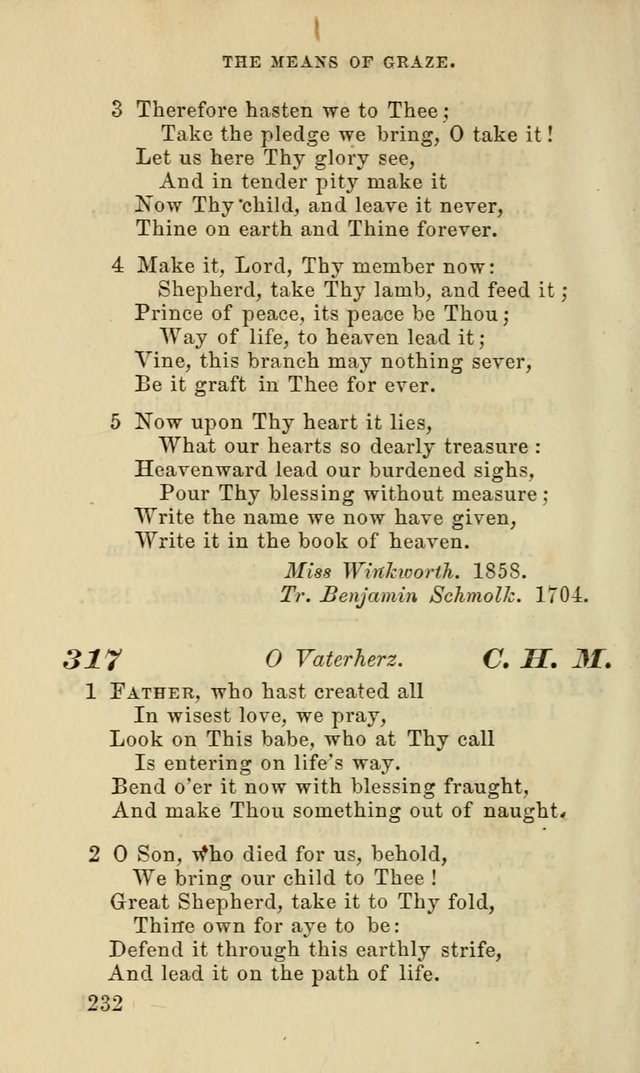 Hymns for the use of the Evangelical Lutheran Church, by the Authority of the Ministerium of Pennsylvania page 232