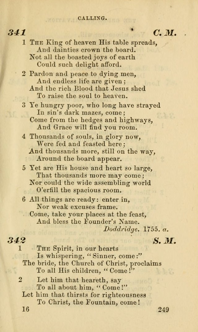 Hymns for the use of the Evangelical Lutheran Church, by the Authority of the Ministerium of Pennsylvania page 249