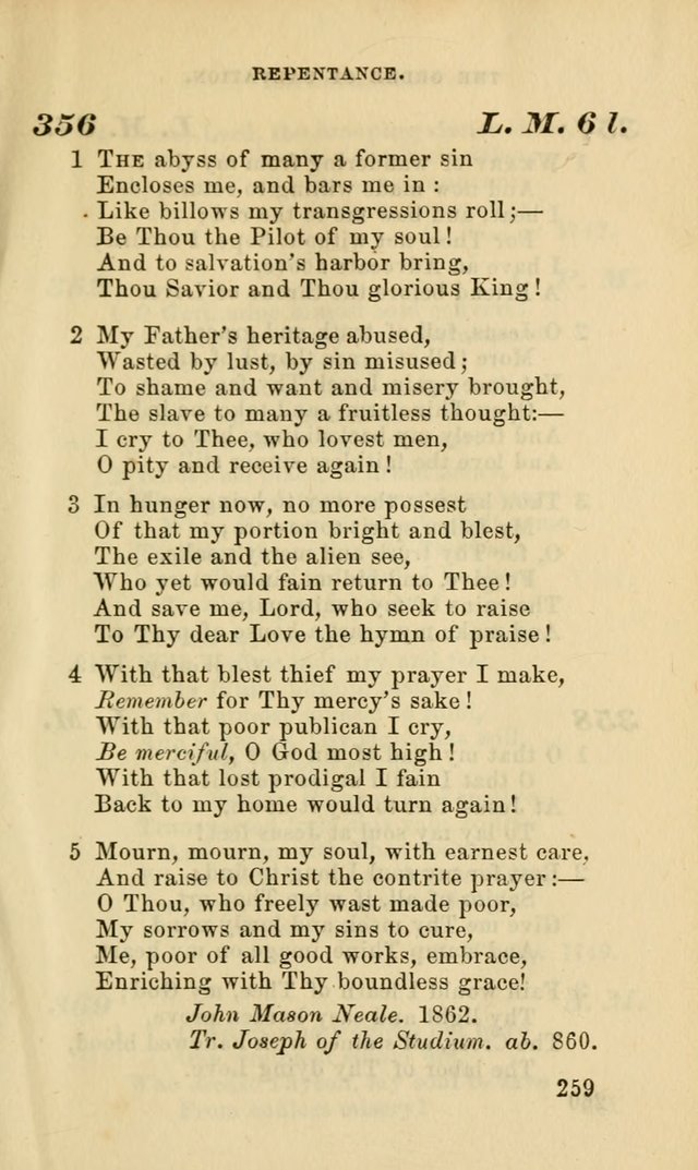 Hymns for the use of the Evangelical Lutheran Church, by the Authority of the Ministerium of Pennsylvania page 259