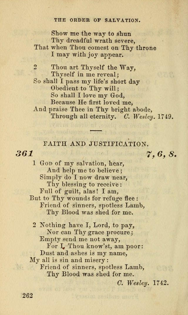 Hymns for the use of the Evangelical Lutheran Church, by the Authority of the Ministerium of Pennsylvania page 262