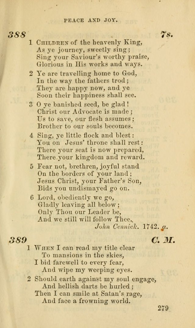 Hymns for the use of the Evangelical Lutheran Church, by the Authority of the Ministerium of Pennsylvania page 279