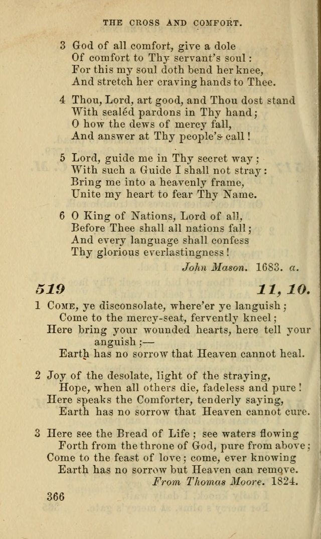 Hymns for the use of the Evangelical Lutheran Church, by the Authority of the Ministerium of Pennsylvania page 366