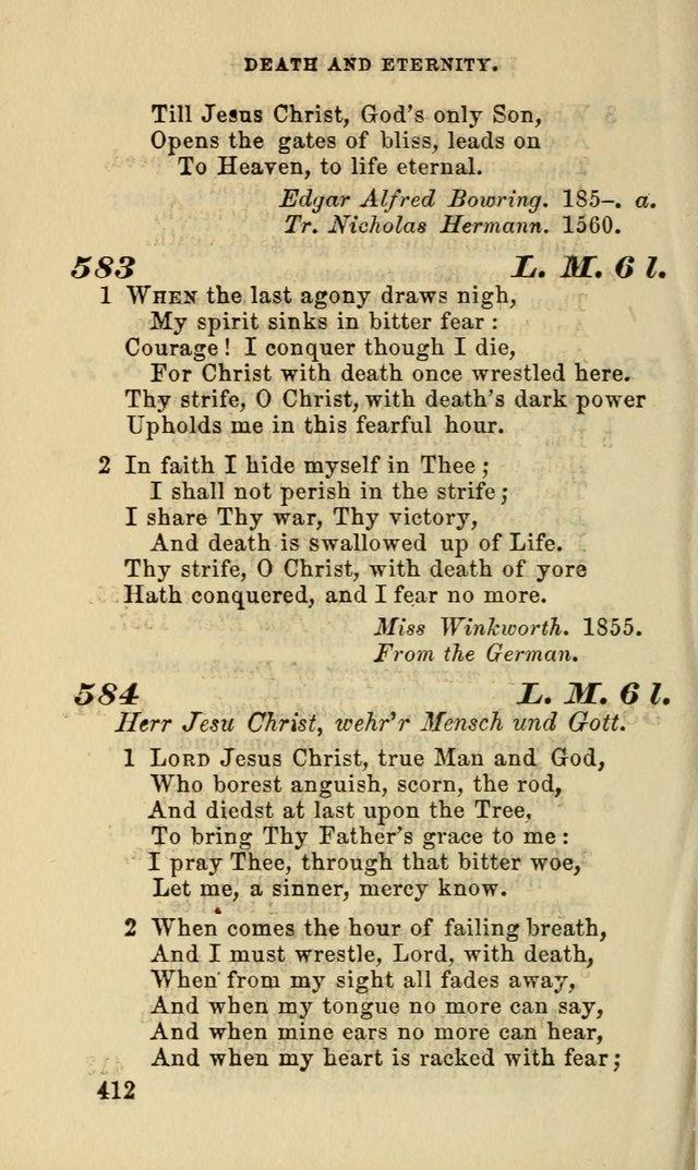 Hymns for the use of the Evangelical Lutheran Church, by the Authority of the Ministerium of Pennsylvania page 412